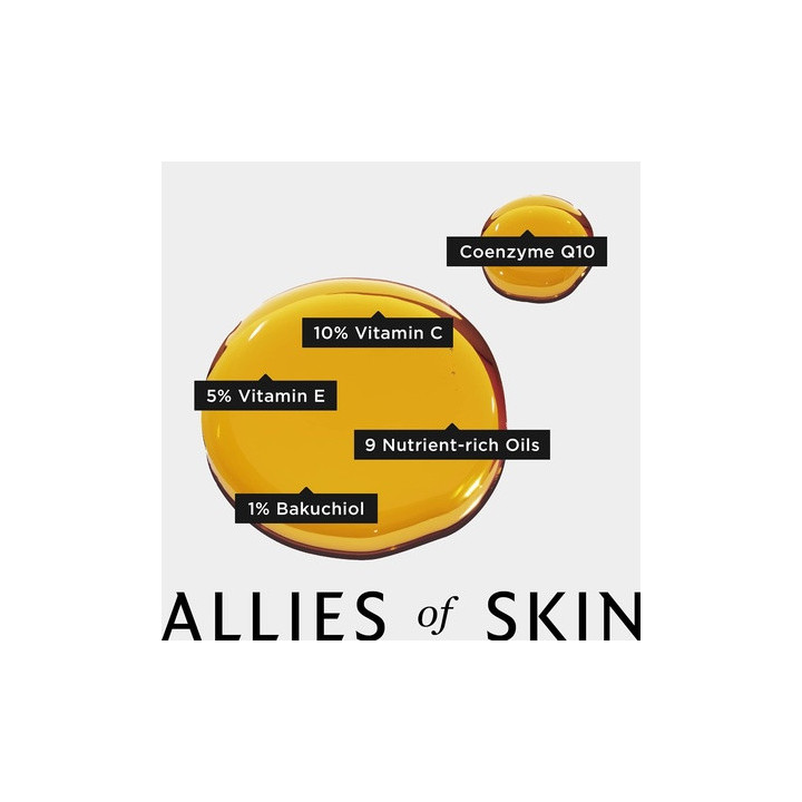 Allies of Skin — Huile visage bakuchiol, 30 ml | Bellasoa Paris