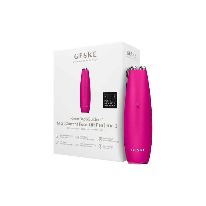 Geske Microcurrent Face-lift Pen 6 In 1 Magenta | Bellasoa Paris