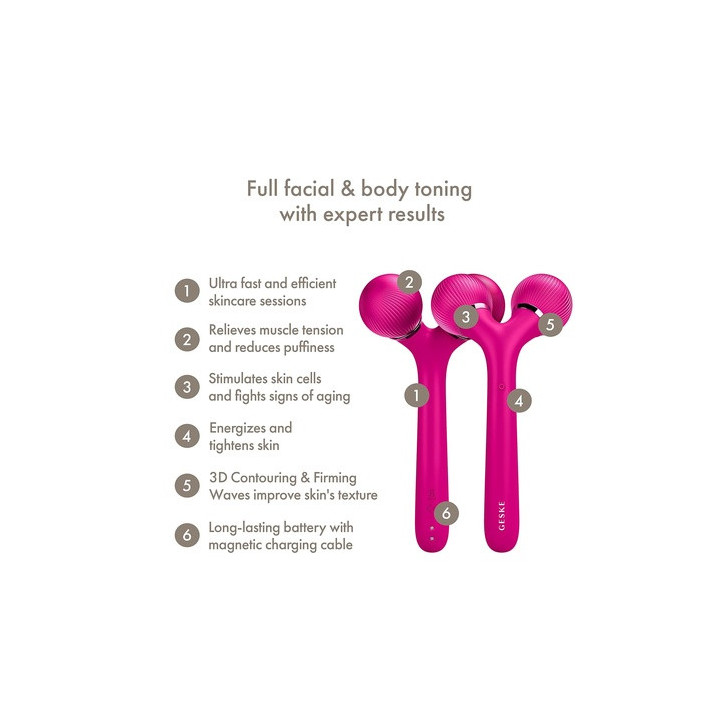 Geske Sonic Facial And Body Roller 4 In 1 Magenta | Bellasoa Paris