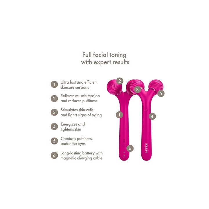 Geske Sonic Facial Roller 4 In 1 Magenta | Bellasoa Paris