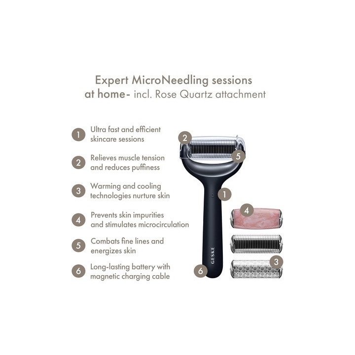 Geske Microneedle Face And Body Roller 9 In 1 Black | Bellasoa Paris