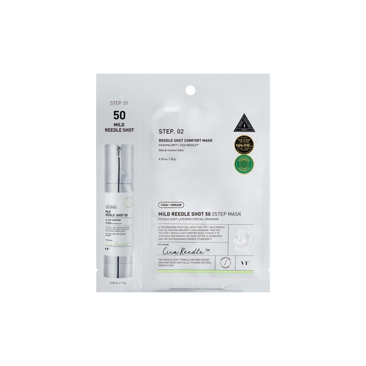 Vt Cosmetics Cica Mild Reedle Shot 50 2-step Face Mask 1,5 Gr + 25 Gr 