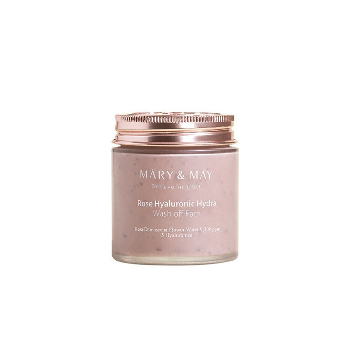Mary&may Rose Hyaluronic Hydra Wash Off Pack 125G | Bellasoa Paris