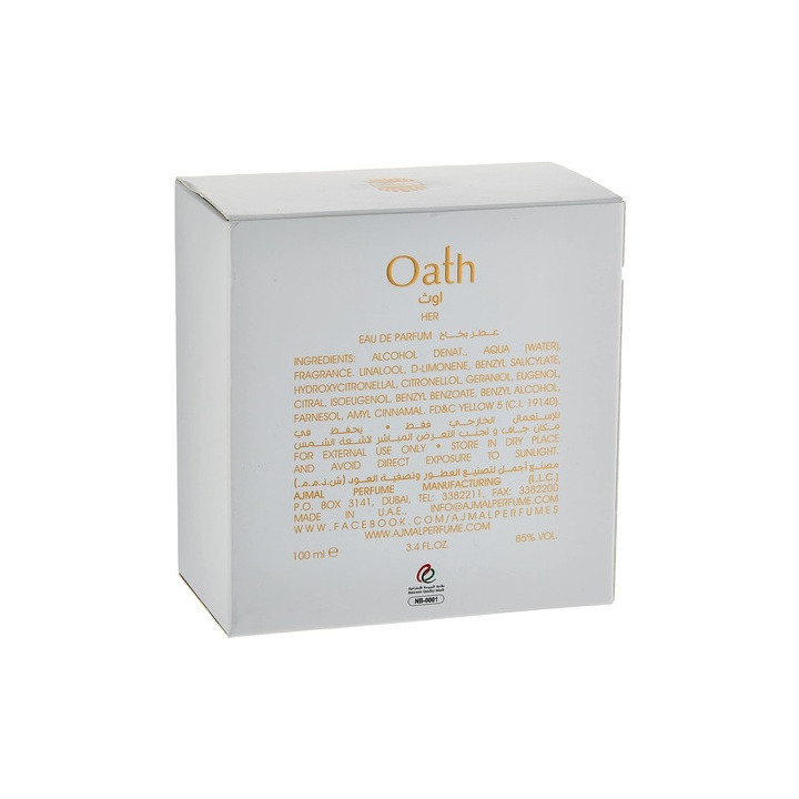 Ajmal Oath Women 100 Ml Eau De Parfum | Bellasoa Paris
