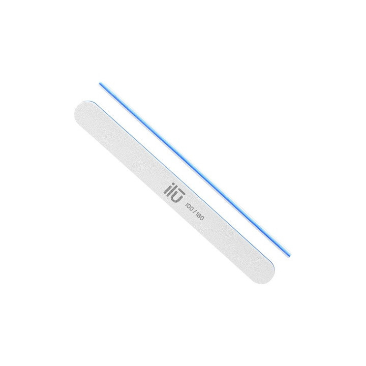 Ilu Ns Nail File White Straight Grid 100/180 | Bellasoa Paris