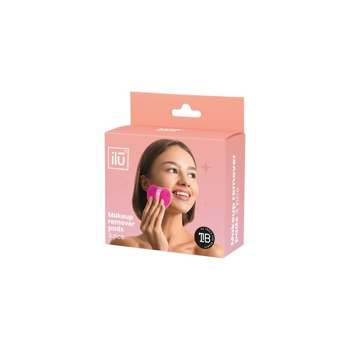 Ilu Sc Makeup Remover Pads Hot Pink 3PCS | Bellasoa Paris