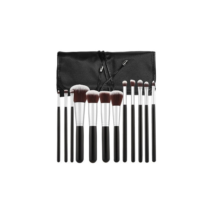Mimo Makeup Brush Kabuki Black 12PCS Set | Bellasoa Paris