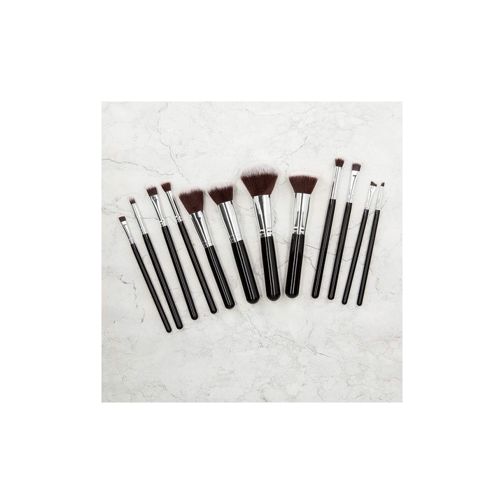 Mimo Makeup Brush Kabuki Black 12PCS Set | Bellasoa Paris