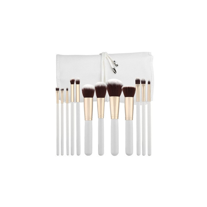 Mimo Makeup Brush Kabuki White 12PCS Set | Bellasoa Paris