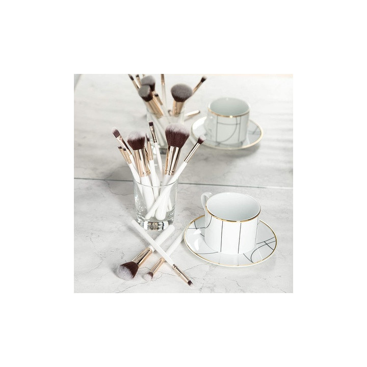 Mimo Makeup Brush Kabuki White 12PCS Set | Bellasoa Paris