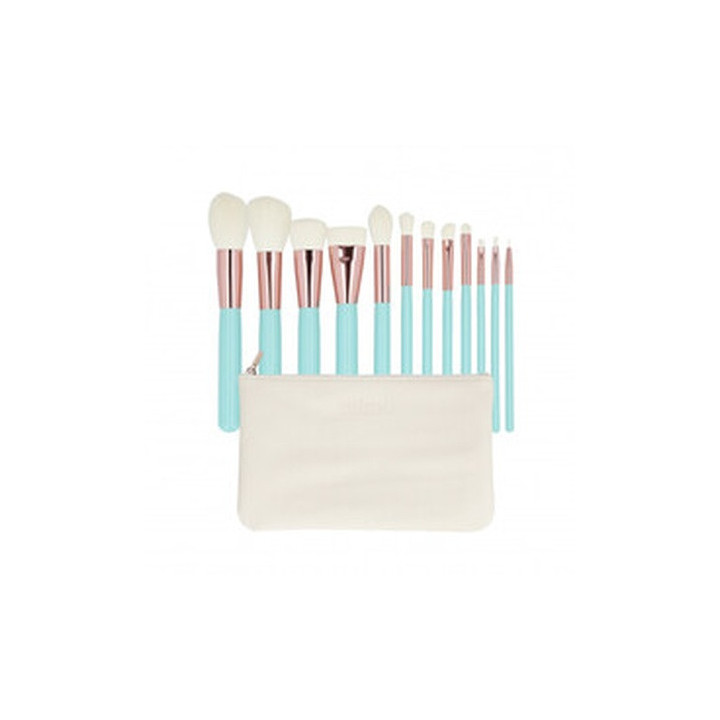 Mimo Makeup Brush Turquoise 12 Pcs Set | Bellasoa Paris