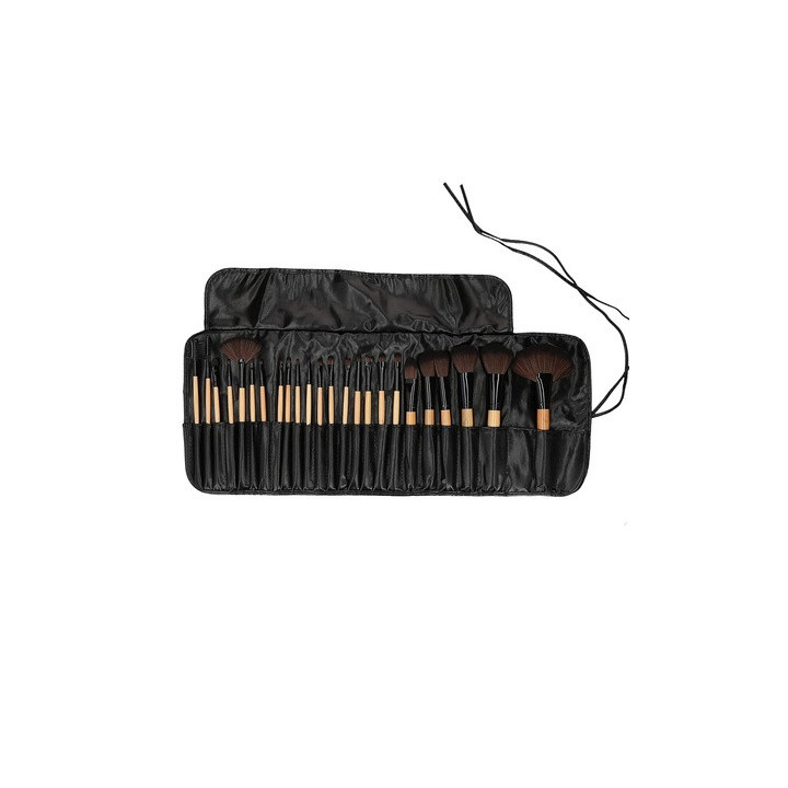 Mimo Makeup Brush Wooden&black 24PCS Set | Bellasoa Paris