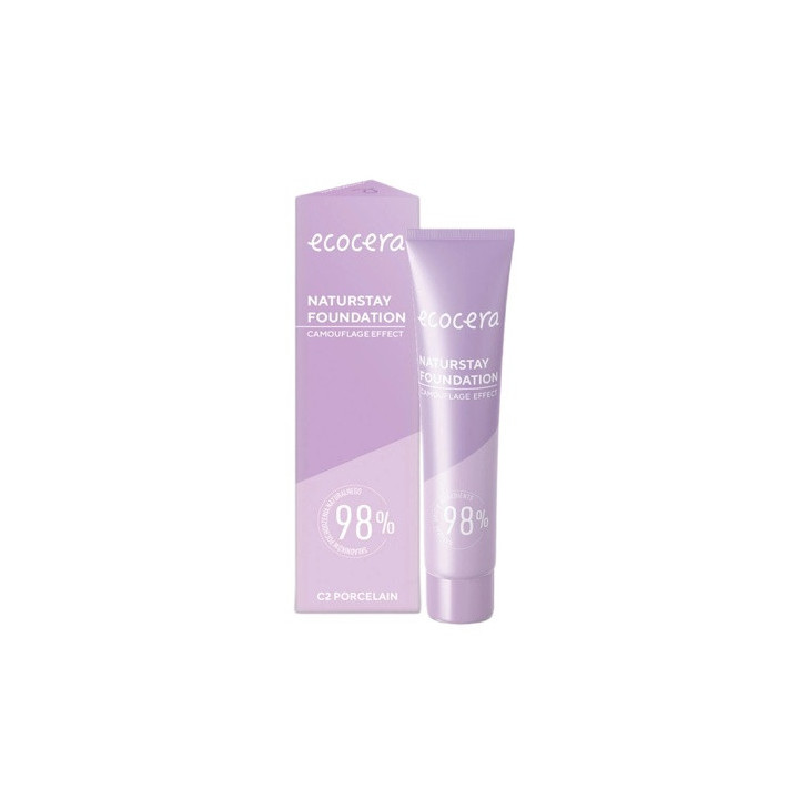 Ecocera Naturstay Foundation C2 Porcelain 30ML | Bellasoa Paris