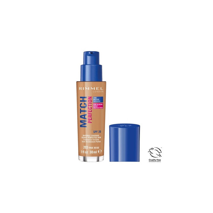 Rimmel Match Perfection SPF20 203 True Beige 30ML | Bellasoa Paris