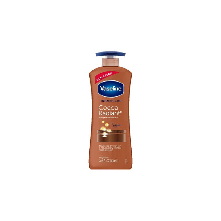 Vaseline 600ML Body Lotion Cocoa Radiant With Pump For Dry Skin | Bell
